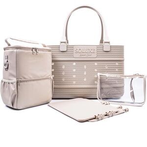 Soluxe Beach Club- structured organized tote with accessories.